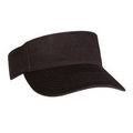 Laundered Chino Twill Visor with Hook and Loop Closure (Black)